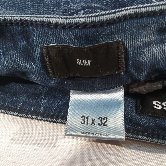 Express Women’s Slim Jeans 31x32 Medium Wash Stretch Denim Mid Rise Fit - Picture 7 of 9